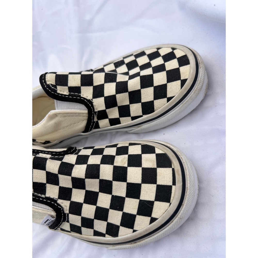 Vans Kids Checkerboard Slip-On‎ Sneakers Black White US 12.0 Kids 721356 - Picture 3 of 8